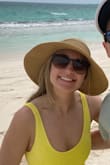 Love this beach hat! Great bc you can wear your hair up or down with it. The only thing was wish I could make it a little tighter but I have a small head. - Mia D.