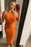 Love the fit !!!  Color is beautiful =
I'm 36 , 26, 36 so fits well !!!! - Sandy