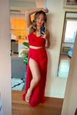 I love this 2 piece in red. The fabric feels like its a good quality and I received so many compliments on this outfit. Super versatile - can wear it out at night, to brunch, or even around the city. - Heather H.