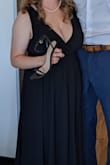 It wasn't an option, but my bra size is actually 32H. The dress was pretty revealing but definitely better than most! I also wore it with heels but still needed to get it hemmed. It looked gorgeous though! - Morgan V.