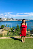 I wore this dress for a summer wedding and it truly is the perfect pop of color for the summer! The dress is thick enough that it smooths out your shape! I love it and have just recently worn it again for a summer wedding! Best part is, no bra needed :) - Nina C.