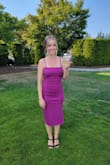 I typically shy away from anything too fitted/tight.. but this dress was the perfect balance of sexy and classy. The color is vibrant and beautiful and the material is super stretchy and thick. I wore it to a wedding and received so many compliments! - Ashley S.