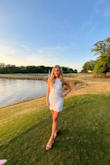 Wore this to a wedding but originally was going to wear it for a derby party. It is thick with lining and fitted without being tight. I wish it was a little more cinched in the waist but still loved it! Got it in navy also. - Rachel R.