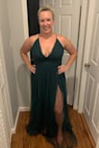 I really wanted this dress to work for my small, intimate wedding in the woods. I was pleasantly surprised by how much lining and coverage there actually is built into the dress (as opposed to the model). I love the color and the material is light and flowy, but it obscures my figure a little too much. I might end up keeping it anyway because I think it's pretty. - Molly P.