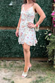 Dress was really cute and looked good on. Comfortable & perfect length. However, i noticed that the seam on the ruffles was not sewn on properly. I wore the dress hoping it wouldn't fall apart & tried my best not to mess too much with the dress. I wish i noticed before the day of the event. - Suzane N.