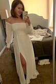 I got the medium & it fits like a dream. I'm using it for my small, intimate wedding next month. All I have to do is get about 2inches off the bottom & it's ready for me to say "I do!" - Cali S.