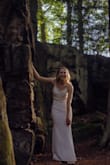 My husband and I made a spur-of-the-moment decision to get married, and planned a small backyard wedding in five weeks, which left very little wiggle room for finding a dress as you can imagine! I ordered three dresses to try on and knew this was the one as soon as I saw it. It fits in all the right places and only needed hemming a little bit. It was also a plus that it was only $99 because I felt absolutely no guilt taking it out in the woods to get dirty for pictures. :) - Jayme R.