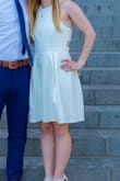 This dress is really cute and comfortable! I wore it for college graduation and thought it was perfect because of the high neckline, didn't have to worry about constantly pulling it up or fixing it while walking or sitting. - Madelyn V.