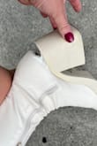 Wore one time and the heel broke off while walking. - Anna W.
