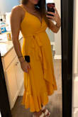 Loveeee. Got this for either my baby shower or a wedding in October. Currently 6 months pregnant and it fits great! - Myranda S.