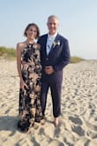 Bought this dress for a beach wedding. My husband had to wear a blue suit so I tried to find something that would compliment him. In some light, it looks black but it's still very pretty. It was super long so I had it hemmed, otherwise it fit pretty well. There is no lining so it's very light and flowy. - April D.