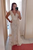I really like this dress, it fits perfectly, I can't wait to wear it on our wedding day. Maybe it is a little long or I am small (160 cm) :)
The delivery was super fast even to Hungary, I received it within a week. - Nikoletta K.