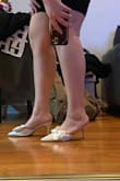 These definitely run about a half size small and unfortunately the biggest size is 11 and I would have needed 11.5. My heels hung over the edge a little. Was really hoping to have these for my wedding. Also, I feel like the ivory has a bit of a gray tint to them. - Mia C.