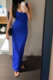 Fits perfectly and so flattering. It's the perfect length and the material is really nice a thick, really good quality. Also the color is so vibrant. Love it - Michelle K.