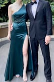 I absolutely loved this dress. I wore it to my friend's wedding and received so many compliments. The dress runs long, I wore it with 4" heels. I have an hour glass-shaped torso, so the back was a tad big, and had a tailor tighten it a bit. You won't go wrong with this purchase. - Samantha C.