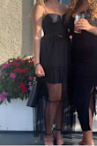 Fit great, didn't need a bra which is my favorite kind of dress :) I wish it was a little shorter in length on me (it came to my ankles, so I wish it came more mid-calf like the model) but it wasn't a make or break. I got so many compliments on it!! (Sorry no free feet) - Michele D.