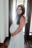 This pearl headband is beautiful but a little bigger it felt very easy - Gabriela D.