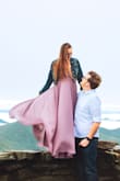 I ordered this dress to wear in some photos that my husband and I were having taken. I will say that the "taupe" color is definitely a pale purple color and not a true neutral like you would expect from taupe so keep that in mind. It worked out fine for my purposes but if you're trying to match a color scheme, that could be important. It would honestly make a great Spring/Easter dress in this color. The waist fits true to size but they give ample room in the chest. I'm only a B cup so the chest was a little loose on me even with the straps tightened. I wore it with a stick on bra underneath and a jacket over the top so I wasn't worried about wardrobe malfunction but I will have the chest taken in before I wear this to any events. It was quite long as well, but that worked in my favor to cover my hiking boots in these photos. Again, I will have it hemmed before I wear it again. It hung nicely in still photos and made for beautiful dramatic shots when in the wind. Very beautiful and I highly recommend! - Leah H.