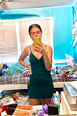 Came earlier than I was expecting it to and it fit perfectly. The material is good quality and the dress doesn't ride up at all - Kaylie V.