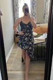 I ordered this dress in a medium and large. The large was a bit loose, and the medium fit perfectly. It's so flattering around the waist area and I can't wait to wear it to fall weddings! - Haley H.