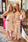Such a cute floral dress. Can dress up or down which I like! This dress runs small. I originally got it in a small and returned for a medium and still a little small. - Kelsey S.
