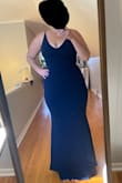 Loved this. Thick material doesn't show shapewear lines at all. Looks high quality. Flattering even on a bigger body! - Kelly D.