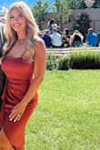 Wore this to a wedding outside in CO, and got so many compliments! The color was beautiful and it shaped my bust well so I didn't have to wear a bra. The detail on the side is so cute too! - Breanna S.