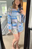I wore this (paired with the matching shorts) to a bridal shower recently and received so many compliments. It was comfy to wear and looked great on. The oversized top is right on trend, and I love that I can wear it with the shorts as a matching outfit or break it up and pair it with something else. I'm a breastfeeding mom, and this top was nursing-friendly, so that's always a plus for me! - Kathleen T.