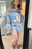 I wore these shorts (paired with the matching top) to a bridal shower and received so many compliments! The shorts felt a little tight on me around my hips, but I didn't want to size up because they fit perfect around my waist and in length. I love that I can rewear them more casually with a plain white tank and sandals, or dress them up (like I did) with the matching top and heels. - Kathleen T.