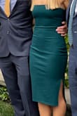 I struggled to find a wedding dress, but I'm so glad I found this one. The material is nice and thick but also has a decent stretch to it. I didn't have to wear a bra and felt supported. The zipper and straps are both good quality as well. - Christine C.
