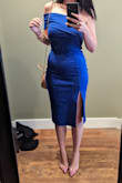 I loved this dress, was obsessed with it and sadly it didn't work out in my favor. Arrived quick, but the zipper bottom was poorly finished, causing it separate down the seam. No rips just unraveling of the string. Thank goodness for fabric tape and a pitt stop at a craft store for fabric tape. - Lauren S.