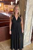 This dress was perfect for a formal wedding as a guest. I'm more of a small on top so I did need to get this medium taken in a bit, but I worried my hips wouldn't fit in the small. The quality is wonderful. I was very pleased with this dress. - Brittany I.