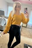 Super cute soft and lightweight. Perfect for our Florida weather. Looks cute with high-waisted jeans or high-waisted leggings! Runs kinda big but I'm still going to rock it! - Victoria F.