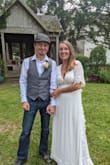 I wore this dress to my elopement wedding ceremony and it was perfect! It was casual yet elegant and of high quality. It is exactly as pictured. It was more tight fitting on me than the model but still looked beautiful. I would say this dress would look great flowy or snug. Maybe get a size up if you truly want it to be flowy like in the model image. - Millie J.