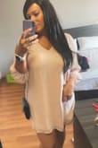 I wore this in Newport, Rhode Island to a rehearsal dinner, it was perfect, the color is such a pretty blush. I received a lot of compliments.  It was so comfortable and flattering. - MEGAN B.