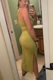 I enjoy this dress! I wish it was a touch brighter but it is as pictured. I have ALWAYS been a medium in Lulus dresses so I ordered a medium in this dress. This dress fits me perfectly BECAUSE IT HAS STRETCH. Other Lulus dresses are not fitting in mediums. So this is true to size - Megan T.
