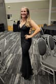 Wore this dress to a black tie-type vow renewal and got lots of compliments. The dress has a very flattering fit and I love the detail of the back. Only thing I wish it had is a slit, but still a great staple black dress! - Tiffany O.