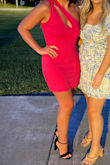 The entire night I felt MORE than confident in this dress, I felt beautiful! I got so many compliments! I almost went with the small for a little tighter fit, but I chose the medium. Either one would've been great. I would just make sure you feel comfortable going braless. You won't be able to wear a strapless bra. Overall I would buy this dress if you want to feel like the most gorgeous girl in the room! - Mikayla S.