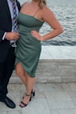 Got so many compliments! Was slightly tight but wouldn't go up a size. I typically wear a large and Lulus and the large fit well. The one thing is the slit was super high on me and I'm only 5'4". Might not work well for tall gals. - Sarah G.