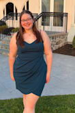 The perfect wedding guest dress. I ordered in a 2X which fit my hip perfectly, but was a little roomy in the chest, which I anticipated. Whole family complimented the color, fit, and style - I've been losing weight, so this will (hopefully) be too big soon. I'm going to have to get it in more colors! - Sarah T.