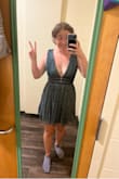 The dress is great, the material and color is really pretty. The shoulders run a little large but I wouldn't change sizes cause the waist is tight. - Kira B.