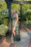This dress was amazing! I was between getting a small and an extra small. I ended up getting a small and it fit great, the straps are pretty adjustable, so maybe an XS would have for too. It is a bit long but with heals I didn't need to alter it. It was great quality and I got a lot of compliments on it. - Emma S.