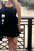 Super flattering dress, fit my sister who is a size 4/5. Also the navy was very dark. Great material - Myriah J.