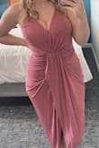 This was perfect for a summer wedding- the fabric was stretchy and not too thick. My only complaint was about the bust. I have a larger chest and spent a long time taping and covering it to make sure I wasn't flashing anyone. I was very happy with my choice, just wish it was lined or more fitted in that area. Overall, I loved the fit! - Madeleine B.