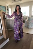 I bought this for my 60th Birthday Family Photo Shoot happening soon in Moab Utah! I just love the colors and flattering cut of this dress. The V Neck looks nice and the wrap waist is Comfortable! I just feel really happy about this dress! Honestly, my waist might be a Medium according to the size chart, but the small wrap style is accommodating!! - Jan L.