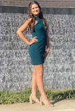 No, it doesn't have glitter or sparkle but when that's not your thing and a classic look is, you can't go wrong with this dress! It's not too short and it received so many compliments. - Sonja M.