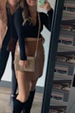 I got the small and fits great! Definitely a cute/sexy skirt to wear out! - Lanna M.