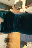 Material is kind of cheap, but on it looks great! It is kind of tight on me. So if you want a little room to dance you might want to size up. There is no slit so that's also why it feels a little tighter than other dresses. - Lanna M.