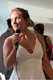 I wore this dress for my wedding vows. I love it so much I'm getting it in another color.

I had to get the top straps brought up bc they were too long. 5'3.5" 140# 36DD Normally wear a 4 or 6. - Kristen C.