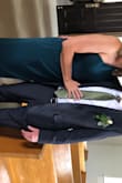 Love love love this dress! Wore it for my daughter's wedding. It was flattering and appropriate. I stitched up the front slit for a bit of cleavage modesty. - Monica L.